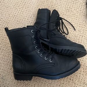 Black combat boots